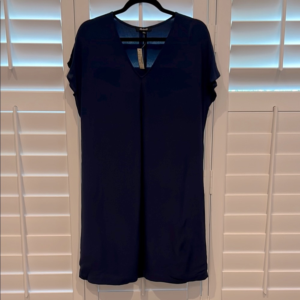 Madewell Navy blue cap sleeve dress
